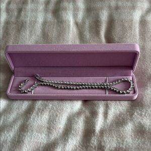 Park & Beach Dazzling Silver Bracelet with heart Crystal Accents